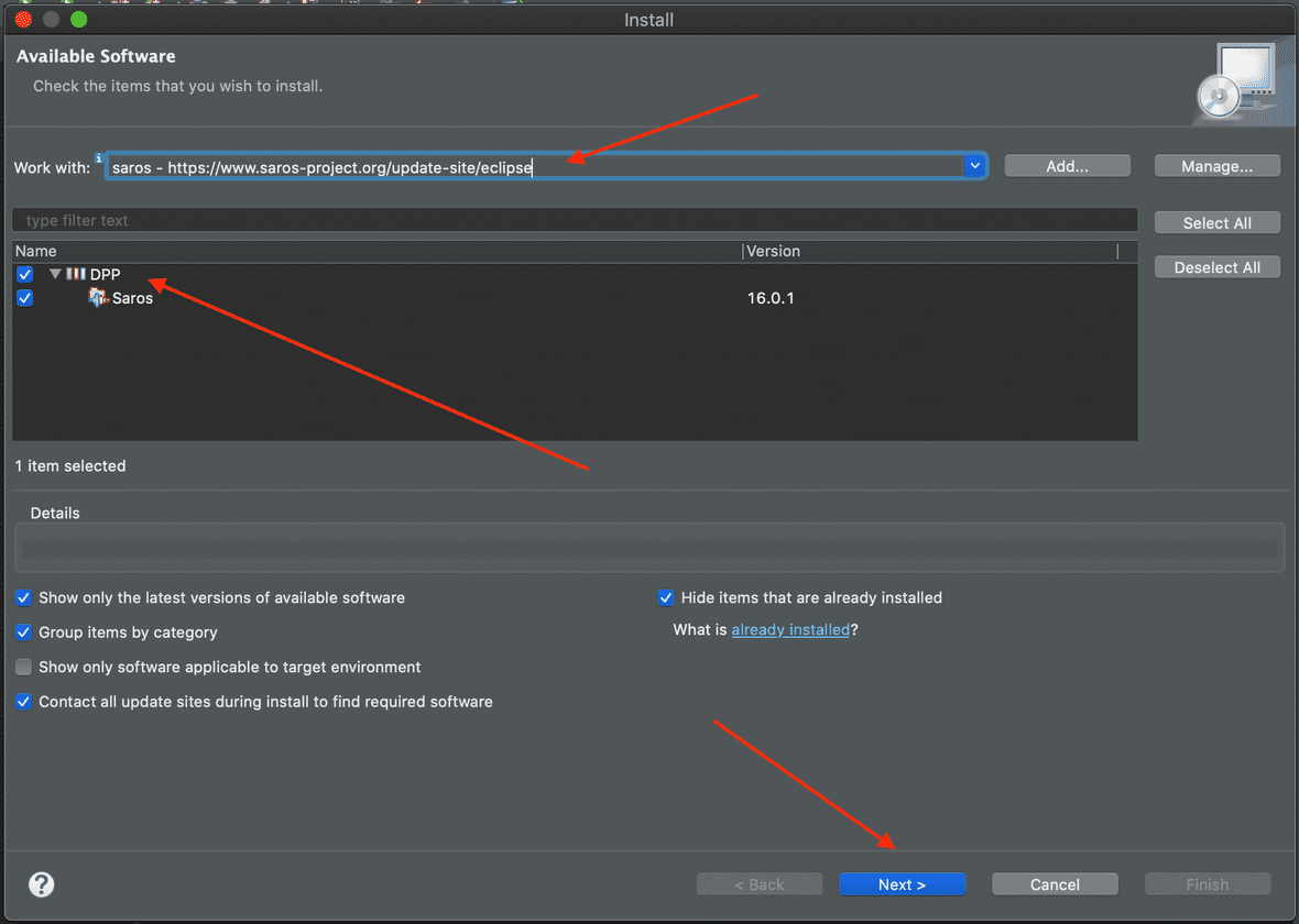 eclipse how to install saros